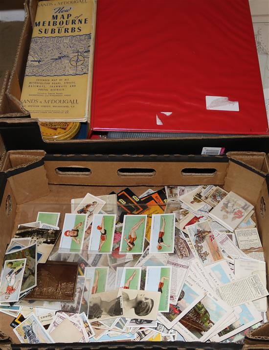 Ephemera, cigarette cards and album